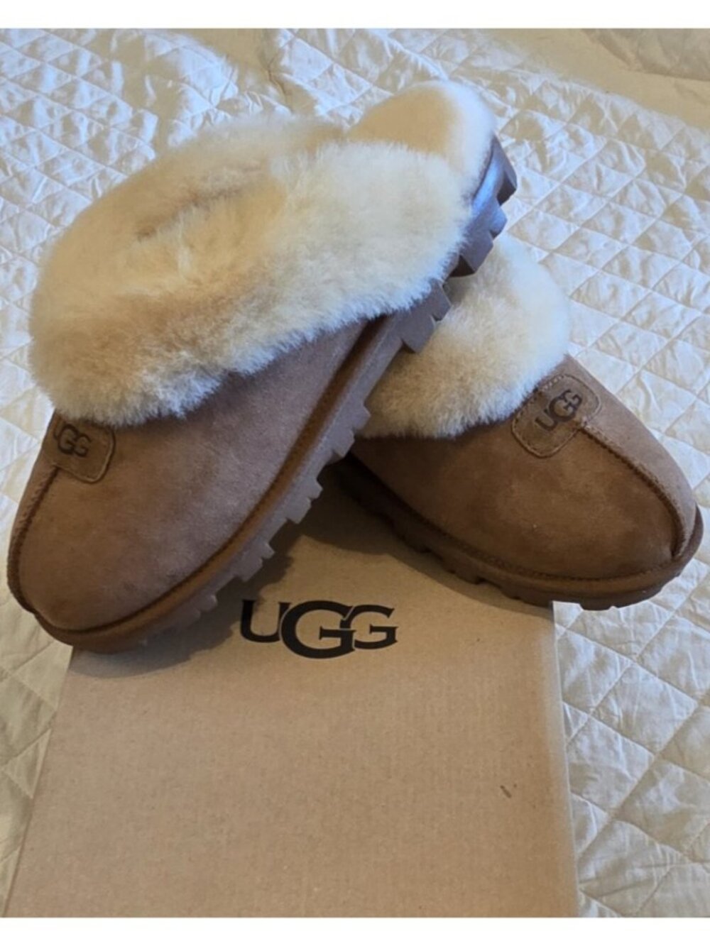 UGG Australia Coquette Slipper Suede Slides Chestnut Brown Women's 11 New In Box